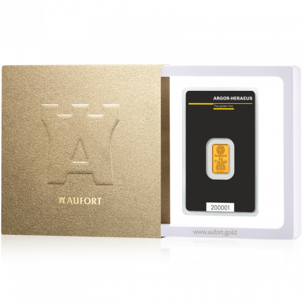 2 Gramm Goldbarren in einer Geschenkbox