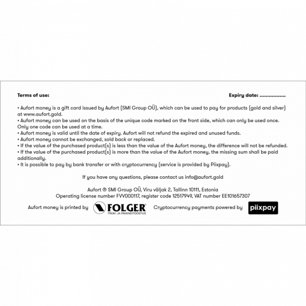 Aufort Geschenkkarte 10 €